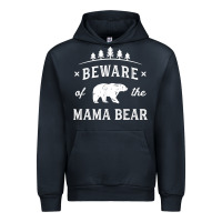 Navy beware mama bear mom protect strong mother graphic clip art t shirt Urban Hoodie - DesignPulse