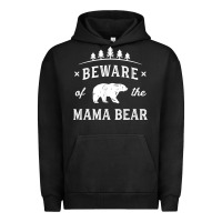 Pigment Black beware mama bear mom protect strong mother graphic clip art t shirt Urban Hoodie - DesignPulse