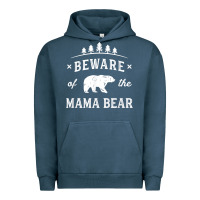 Pigment Midnight Navy beware mama bear mom protect strong mother graphic clip art t shirt Urban Hoodie - DesignPulse
