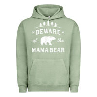 Pigment Oil Green beware mama bear mom protect strong mother graphic clip art t shirt Urban Hoodie - DesignPulse