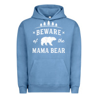 Pigment Pebble Blue beware mama bear mom protect strong mother graphic clip art t shirt Urban Hoodie - DesignPulse