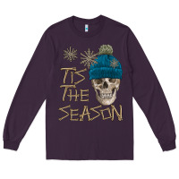 Plum skull tis the season winter Long Sleeve Tee - FaDigitalArtStudio