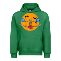 Emerald cheerleading skeleton halloween cheer skeleton cheerleader t shirt Urban Hoodie - DesignPulse