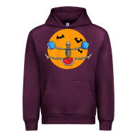 Mauve Wine cheerleading skeleton halloween cheer skeleton cheerleader t shirt Urban Hoodie - DesignPulse