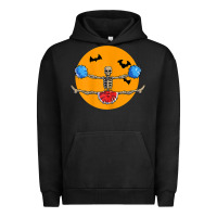 Pigment Black cheerleading skeleton halloween cheer skeleton cheerleader t shirt Urban Hoodie - DesignPulse