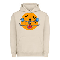 Pigment French Oak cheerleading skeleton halloween cheer skeleton cheerleader t shirt Urban Hoodie - DesignPulse