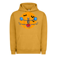 Pigment Peanut Butter cheerleading skeleton halloween cheer skeleton cheerleader t shirt Urban Hoodie - DesignPulse