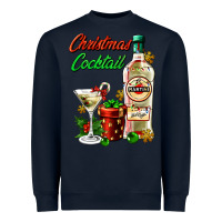 Navy christmas cocktail martini and gift Heavyweight Sweatshirt - AdoDesignShop