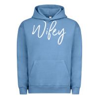 Pigment Pebble Blue wifey sweat(b) Urban Hoodie - DesignPulse