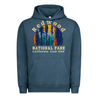 Pigment Midnight Navy redwood national park california retro vintage cam Urban Hoodie - DesignPulse