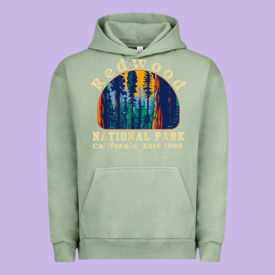 Redwood National Park California Retro Vintage Cam Urban Hoodie Designed By Designpulse