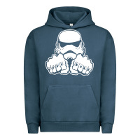 Pigment Midnight Navy dark side knuckle starwars stormtrooper 2 Urban Hoodie - DesignPulse