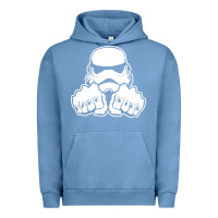 Pigment Pebble Blue dark side knuckle starwars stormtrooper 2 Urban Hoodie - DesignPulse