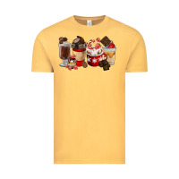 Vintage Mustard Chocolate Love Coffee Cups Vintage Tee - FaDigitalArtStudio