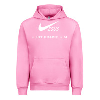 Fuchsia Pink jesus just praise him Urban Hoodie - DesignPulse