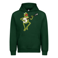 Forest Green Kermit playing the banjo Classic Urban Hoodie - DesignPulse