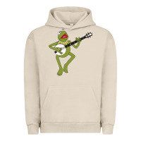 Pigment French Oak Kermit playing the banjo Classic Urban Hoodie - DesignPulse