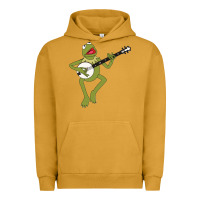 Pigment Peanut Butter Kermit playing the banjo Classic Urban Hoodie - DesignPulse
