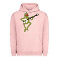 Pigment Salmon Kermit playing the banjo Classic Urban Hoodie - DesignPulse