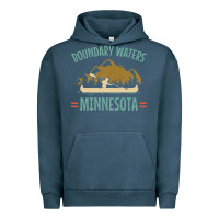 Pigment Midnight Navy retro boundary waters canoe minnesota Urban Hoodie - DesignPulse