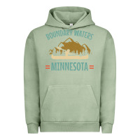 Pigment Oil Green retro boundary waters canoe minnesota Urban Hoodie - DesignPulse