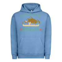 Pigment Pebble Blue retro boundary waters canoe minnesota Urban Hoodie - DesignPulse