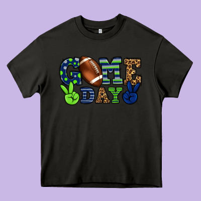 Game Day Green And Blue Team Color Heavy Core Tee Designed By Howdyjamesfarm