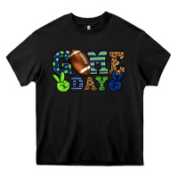 Black Game day green and blue team color Heavy Core Tee - HowdyJamesFarm