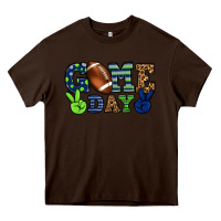 Chocolate Brown Game day green and blue team color Heavy Core Tee - HowdyJamesFarm