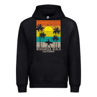 Black windansea beach california ca surfer surfing surf palm tree Urban Hoodie - DesignPulse