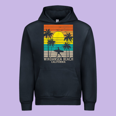 Windansea Beach California Ca Surfer Surfing Surf Palm Tree Urban Hoodie Designed By Designpulse