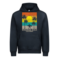Navy windansea beach california ca surfer surfing surf palm tree Urban Hoodie - DesignPulse