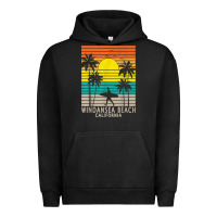 Pigment Black windansea beach california ca surfer surfing surf palm tree Urban Hoodie - DesignPulse