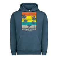 Pigment Midnight Navy windansea beach california ca surfer surfing surf palm tree Urban Hoodie - DesignPulse