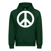 Forest Green Peace Sign Urban Hoodie - DesignPulse