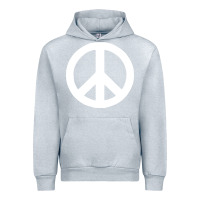 Heather Grey Peace Sign Urban Hoodie - DesignPulse
