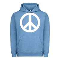 Pigment Pebble Blue Peace Sign Urban Hoodie - DesignPulse