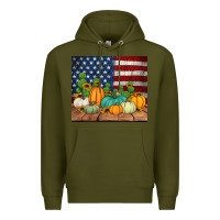 Army Green fall themed american tumbler Premium Hoodie - Jasminsmagicworld