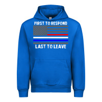 Cobalt police fire ems first responder american flag firefighter t shirt Urban Hoodie - DesignPulse