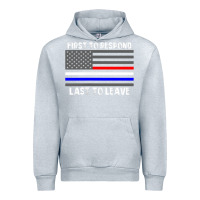 Heather Grey police fire ems first responder american flag firefighter t shirt Urban Hoodie - DesignPulse