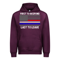 Mauve Wine police fire ems first responder american flag firefighter t shirt Urban Hoodie - DesignPulse