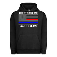 Pigment Black police fire ems first responder american flag firefighter t shirt Urban Hoodie - DesignPulse