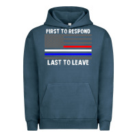 Pigment Midnight Navy police fire ems first responder american flag firefighter t shirt Urban Hoodie - DesignPulse