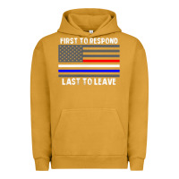 Pigment Peanut Butter police fire ems first responder american flag firefighter t shirt Urban Hoodie - DesignPulse
