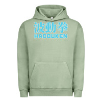 Pigment Oil Green hadouken street arcade fighter retro ryu gaming funny Urban Hoodie - DesignPulse