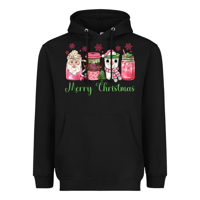 Pink  Merry Christmas Coffee Heavyweight Hoodie by JahusDesignShop | Teevron
