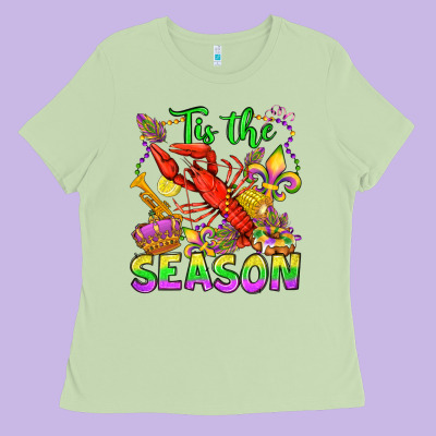 Tis The Season Mardi Gras Olivia Ladies Tee Designed By Oliviacreatesart