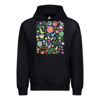Black cute birds t  shirt birds and blooms   cute floral pattern by cecca de Urban Hoodie - DesignPulse
