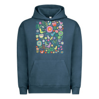 Pigment Midnight Navy cute birds t  shirt birds and blooms   cute floral pattern by cecca de Urban Hoodie - DesignPulse