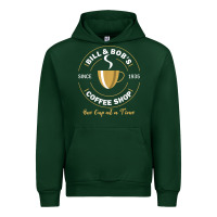 Forest Green bill and bob coffee shop aa recovery gift t shirt Urban Hoodie - PixelWave